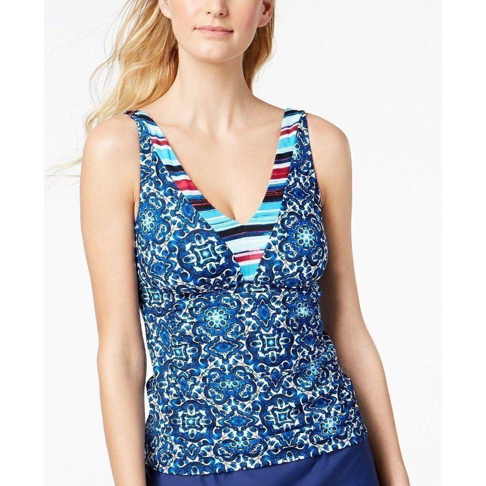 24th & Ocean Stretchy Adjustable Tankini Swim Top